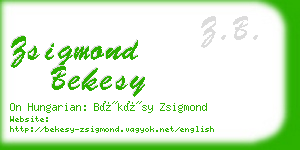 zsigmond bekesy business card